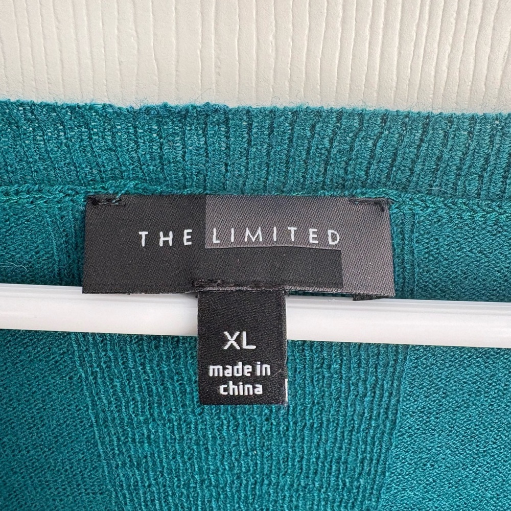 The Limited Teal V-Neck Sweater XL | Classic Soft Knit Long Sleeve - Picture 3 of 4